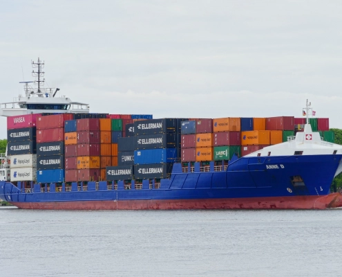 Container vessel Anne D in the Port of Gdynia
